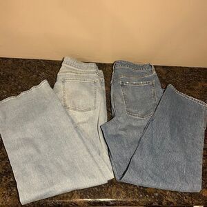 Lot of 2 Old Navy Wide Leg Jeans Womens Sz 12 GUC 2 Pairs
